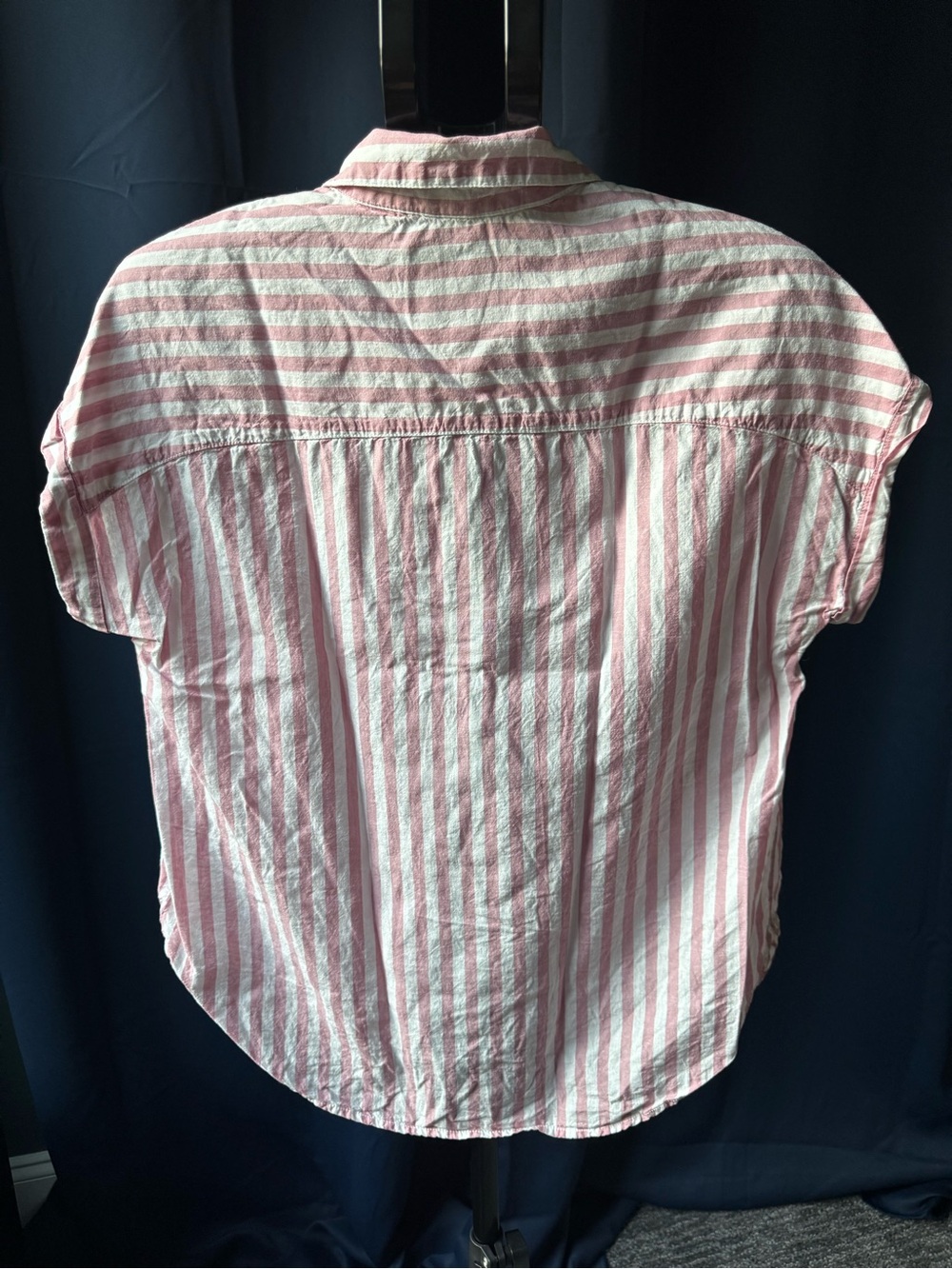 Lola River Women’s Medium Pink & White Striped Buttondown - Picture 3 of 8